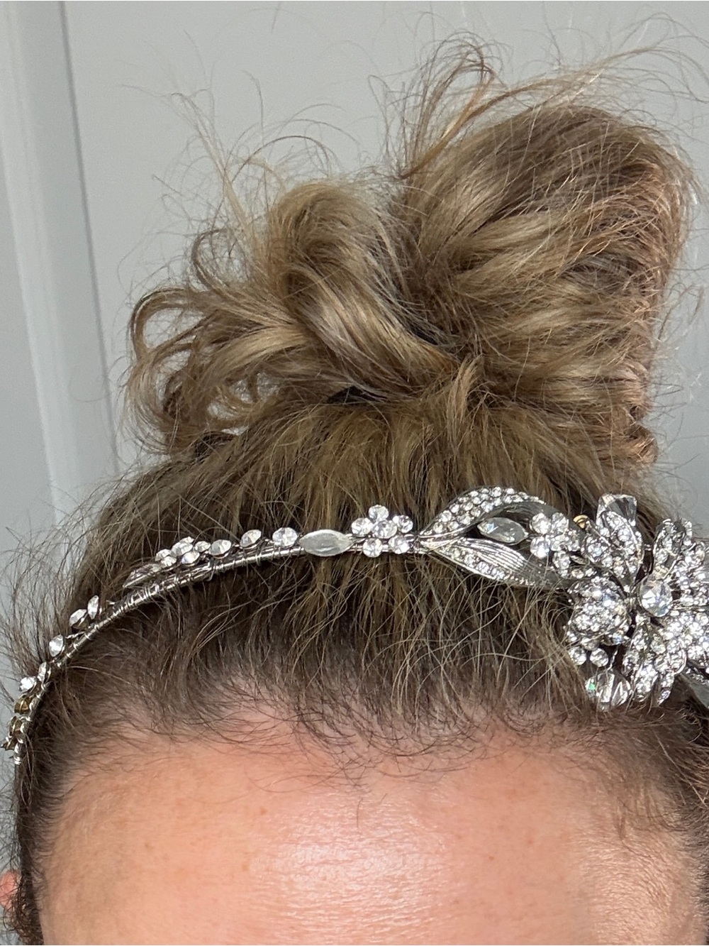 Swarovski Silver Crystal Floral Headband Tiara
